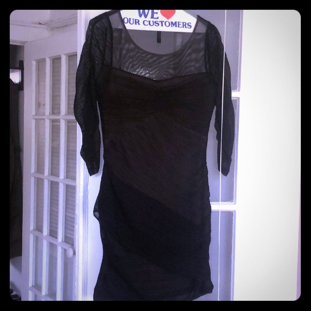BCBG black long-sleeved dress